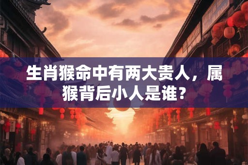 生肖猴命中有两大贵人，属猴背后小人是谁？