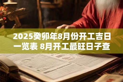 2025癸卯年8月份开工吉日一览表 8月开工最旺日子查询 2025癸卯年8月份开工吉日一览表 8月开工最旺日子查询
