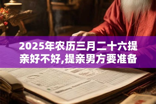 2025年农历三月二十六提亲好不好,提亲男方要准备什么？