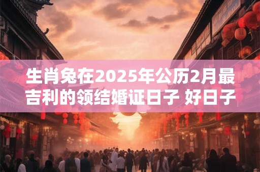 生肖兔在2025年公历2月最吉利的领结婚证日子 好日子分析