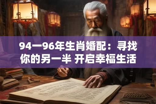 94一96年生肖婚配：寻找你的另一半 开启幸福生活