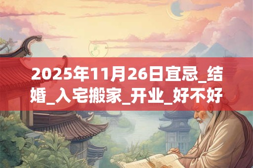 2025年11月26日宜忌_结婚_入宅搬家_开业_好不好？