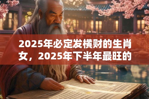 2025年必定发横财的生肖女，2025年下半年最旺的生肖