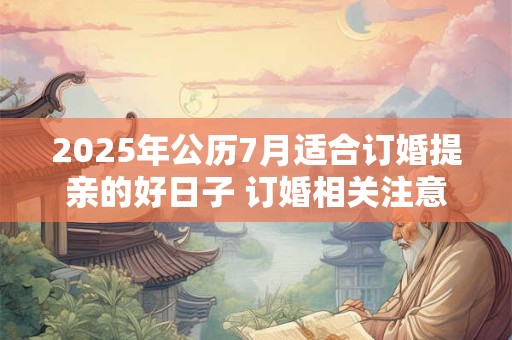 2025年公历7月适合订婚提亲的好日子 订婚相关注意事项