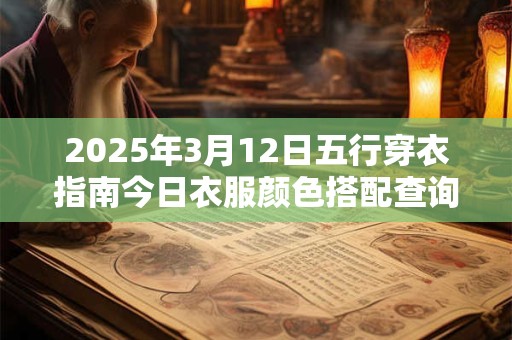 2025年3月12日五行穿衣指南今日衣服颜色搭配查询