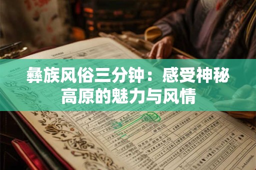 彝族风俗三分钟：感受神秘高原的魅力与风情