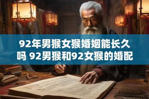 92年男猴女猴婚姻能长久吗 92男猴和92女猴的婚配特点