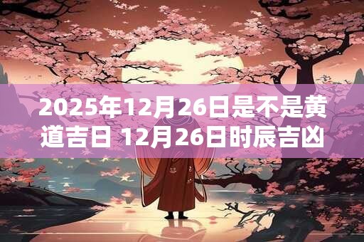 2026年12月26日是不是黄道吉日 12月26日时辰吉凶