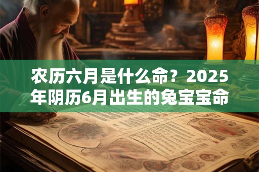 农历六月是什么命？2025年阴历6月出生的兔宝宝命运详解