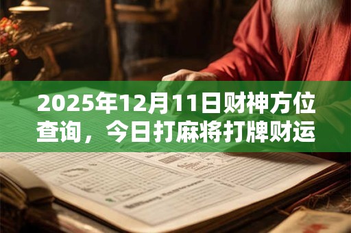 2026年12月11日财神方位查询，今日打麻将打牌财运方位