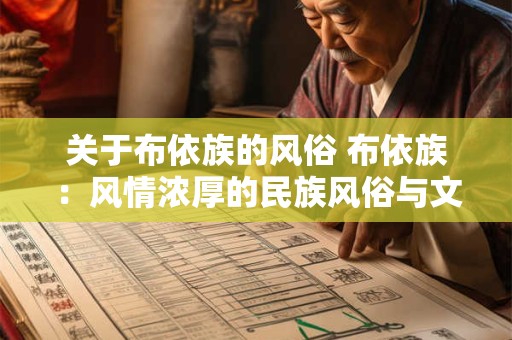 关于布依族的风俗 布依族：风情浓厚的民族风俗与文化传承