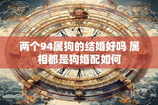 两个94属狗的结婚好吗 属相都是狗婚配如何