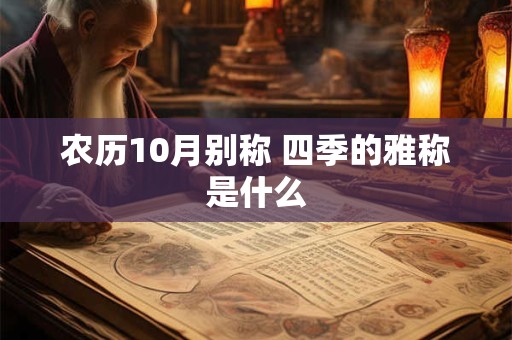 农历10月别称 四季的雅称是什么