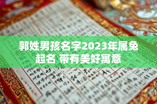 郭姓男孩名字2023年属兔起名 带有美好寓意