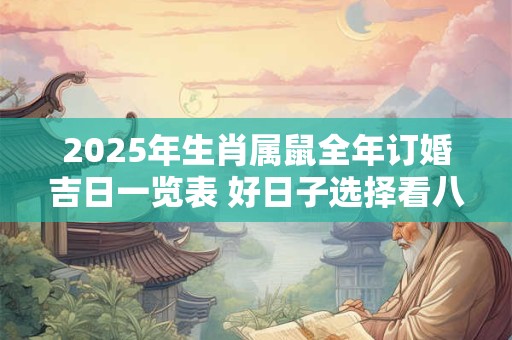 2025年生肖属鼠全年订婚吉日一览表 好日子选择看八字