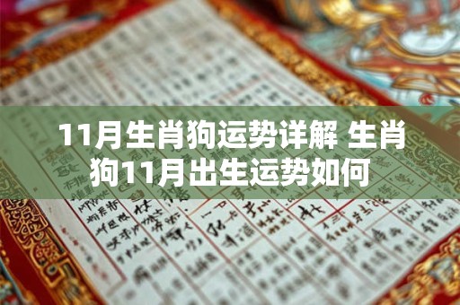 11月生肖狗运势详解 生肖狗11月出生运势如何
