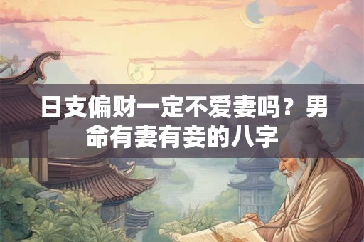 日支偏财一定不爱妻吗？男命有妻有妾的八字