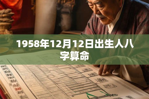 1958年12月12日出生人八字算命