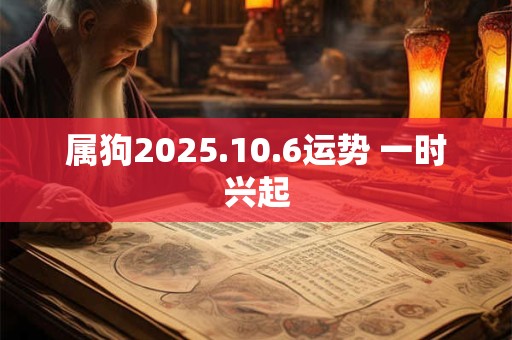 属狗2025.10.6运势 一时兴起