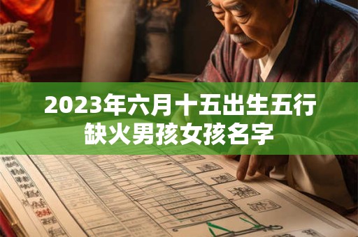 2023年六月十五出生五行缺火男孩女孩名字