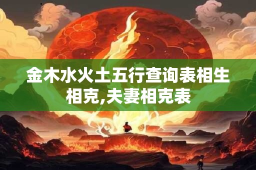 金木水火土五行查询表相生相克,夫妻相克表 金木水火土五行查询表相生相克,夫妻相克表