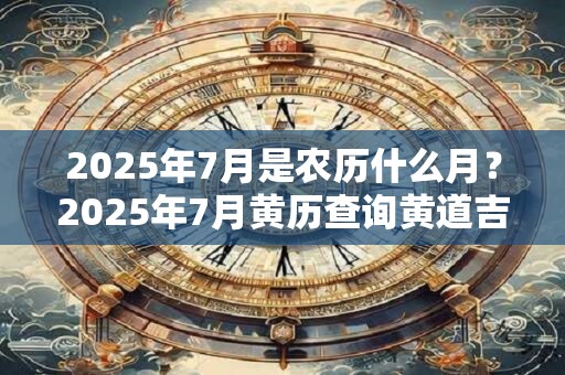 2026年7月是农历什么月？2026年7月黄历查询黄道吉日大全