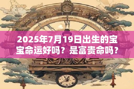 2025年7月19日出生的宝宝命运好吗？是富贵命吗？