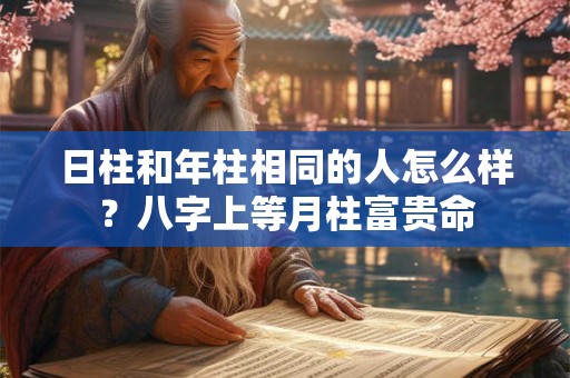 日柱和年柱相同的人怎么样？八字上等月柱富贵命