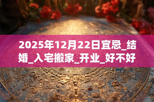 2025年12月22日宜忌_结婚_入宅搬家_开业_好不好？