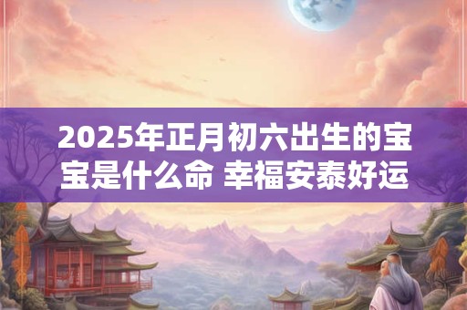2025年正月初六出生的宝宝是什么命 幸福安泰好运不断