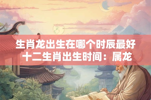 生肖龙出生在哪个时辰最好 十二生肖出生时间：属龙的什么时辰出生最好？