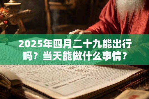 2025年四月二十九能出行吗？当天能做什么事情？