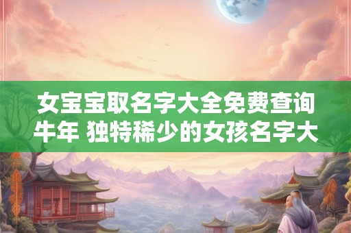 女宝宝取名字大全免费查询牛年 独特稀少的女孩名字大全