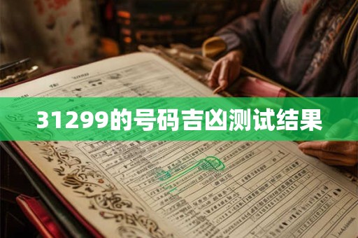 31299的号码吉凶测试结果
