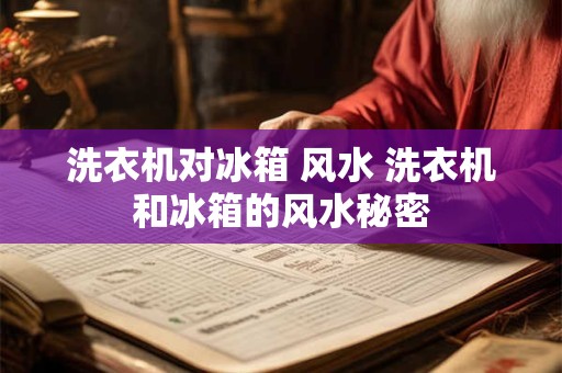 洗衣机对冰箱 风水 洗衣机和冰箱的风水秘密