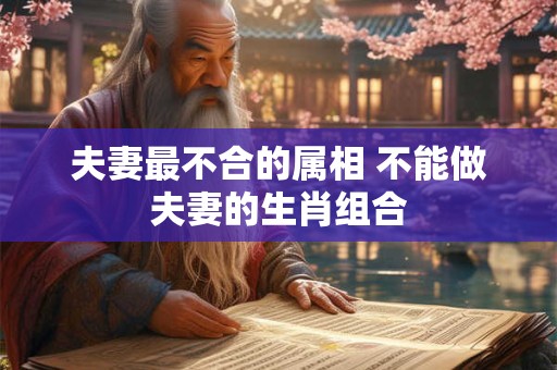 夫妻最不合的属相 不能做夫妻的生肖组合