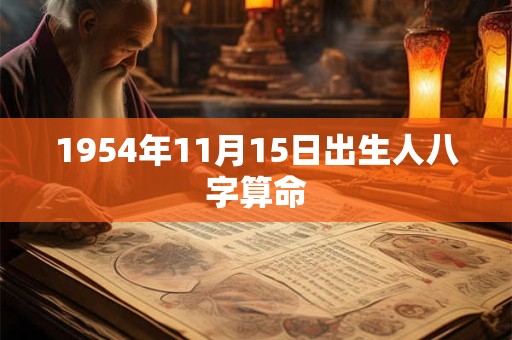 1954年11月15日出生人八字算命