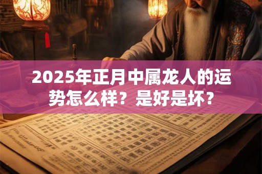 2025年正月中属龙人的运势怎么样？是好是坏？