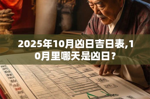 2025年10月凶日吉日表,10月里哪天是凶日？