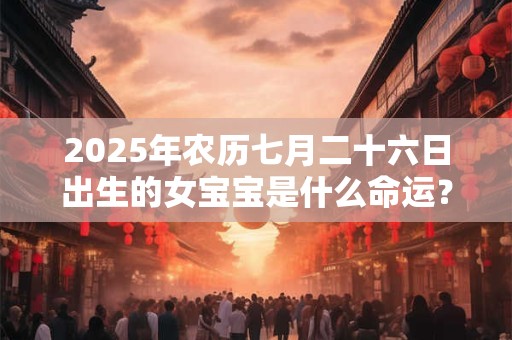 2025年农历七月二十六日出生的女宝宝是什么命运？性格有什么特点