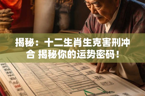 揭秘：十二生肖生克害刑冲合 揭秘你的运势密码！
