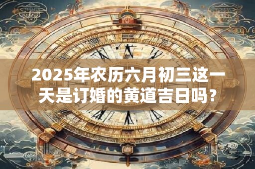 2025年农历六月初三这一天是订婚的黄道吉日吗？