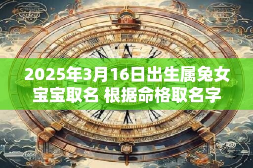 2025年3月16日出生属兔女宝宝取名 根据命格取名字