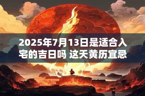 2025年7月13日是适合入宅的吉日吗 这天黄历宜忌