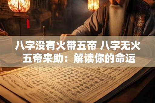 八字没有火带五帝 八字无火 五帝来助：解读你的命运密码