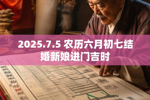 2025.7.5 农历六月初七结婚新娘进门吉时