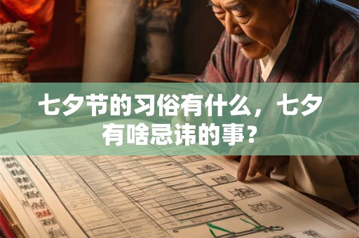 七夕节的习俗有什么，七夕有啥忌讳的事？