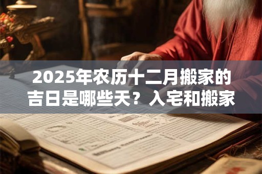 2025年农历十二月搬家的吉日是哪些天？入宅和搬家一样吗