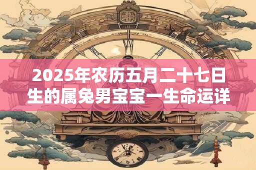 2025年农历五月二十七日生的属兔男宝宝一生命运详解