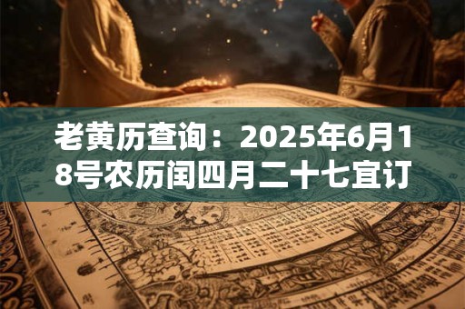 老黄历查询：2025年6月18号农历闰四月二十七宜订婚吗